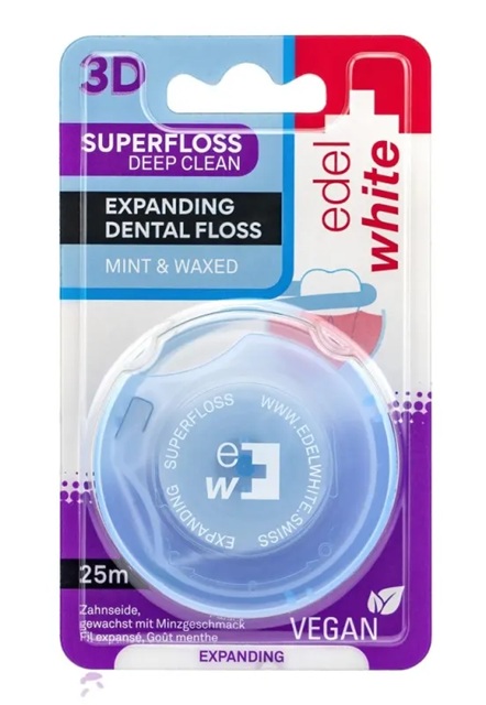 Edel White Superfloss Зубна нитка, що розширюється, 25 м